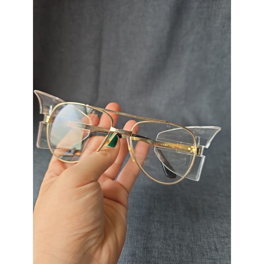 Vintage Arbill Clear Eye Protection Safety Glasses Z87 58 Aviator Style Work
